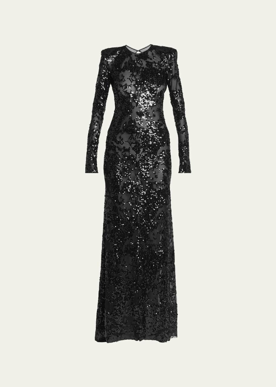 backless sequin dress long sleeve Demure Long Sleeve Open Back Dress Sequin Blush