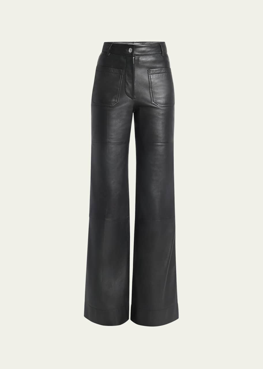 【VICTORIA BECKHAM】Chenille flared pants パンツ VICTORIA, VICTORIA BECKHAM Cotton-blend velvet flared pants