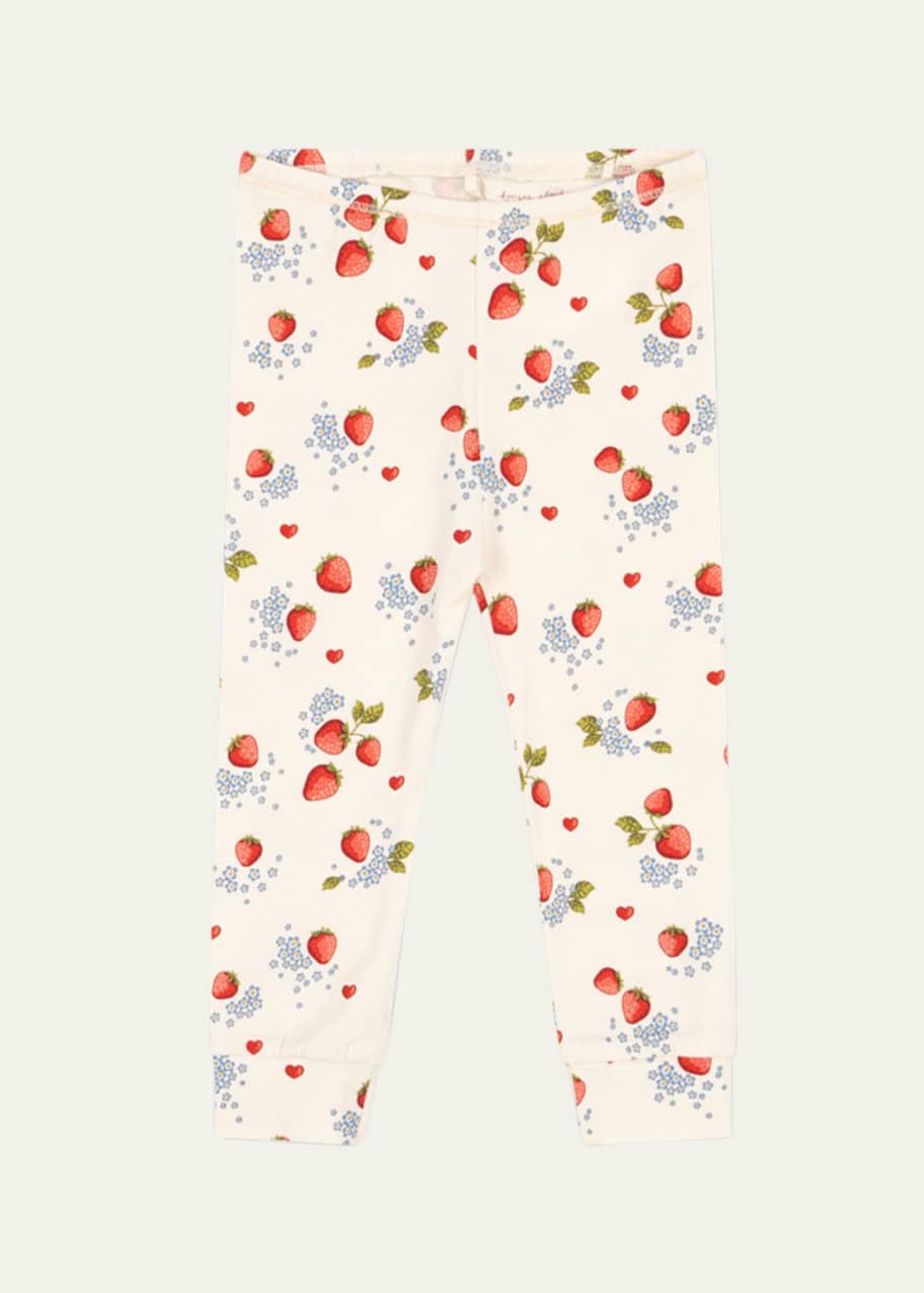 Image 1 of 1: Girl's Strawberry-Print Pants, Size 9M-2
