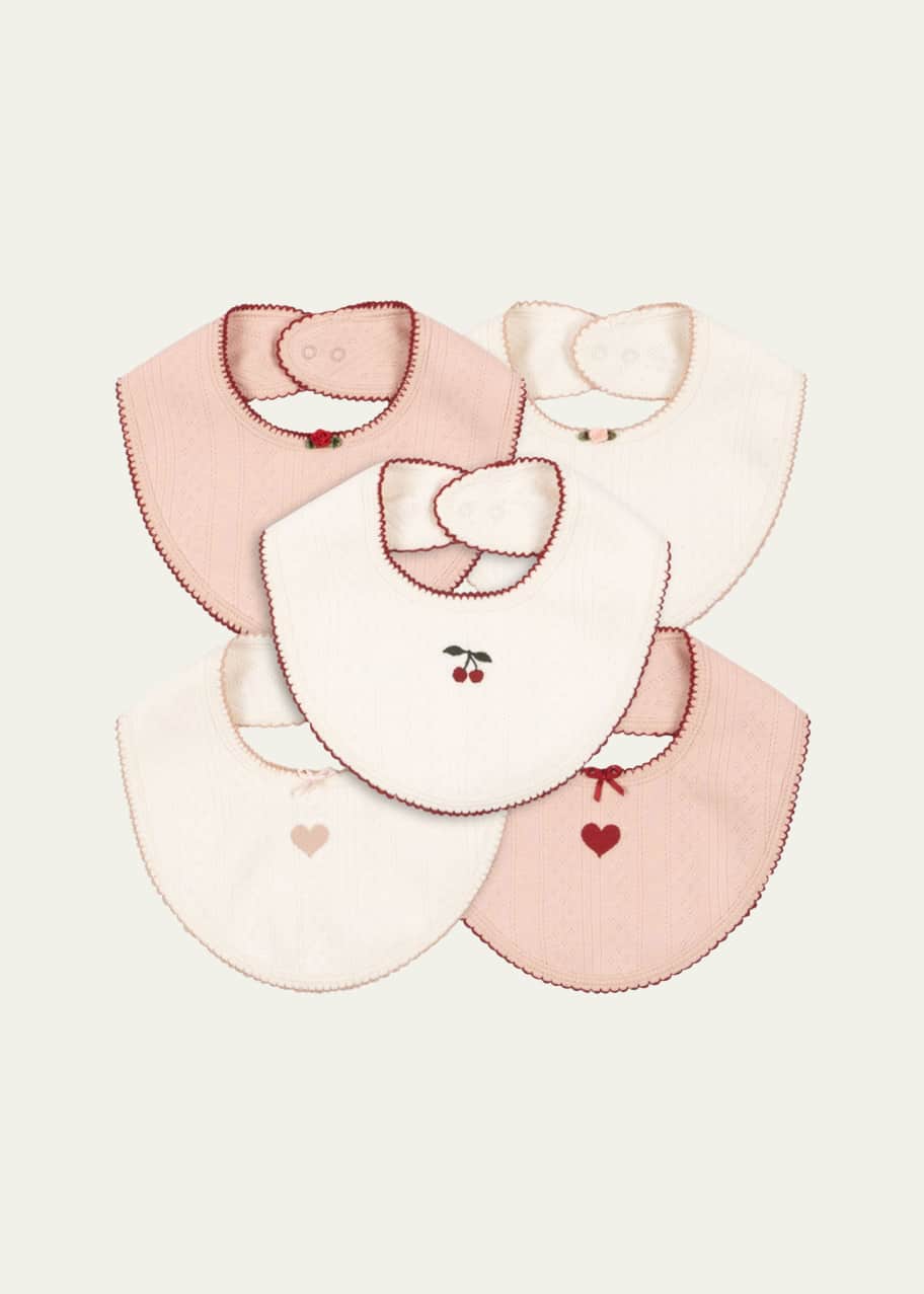 Image 1 of 1: Girl's Minna 5-Pack Bib Set