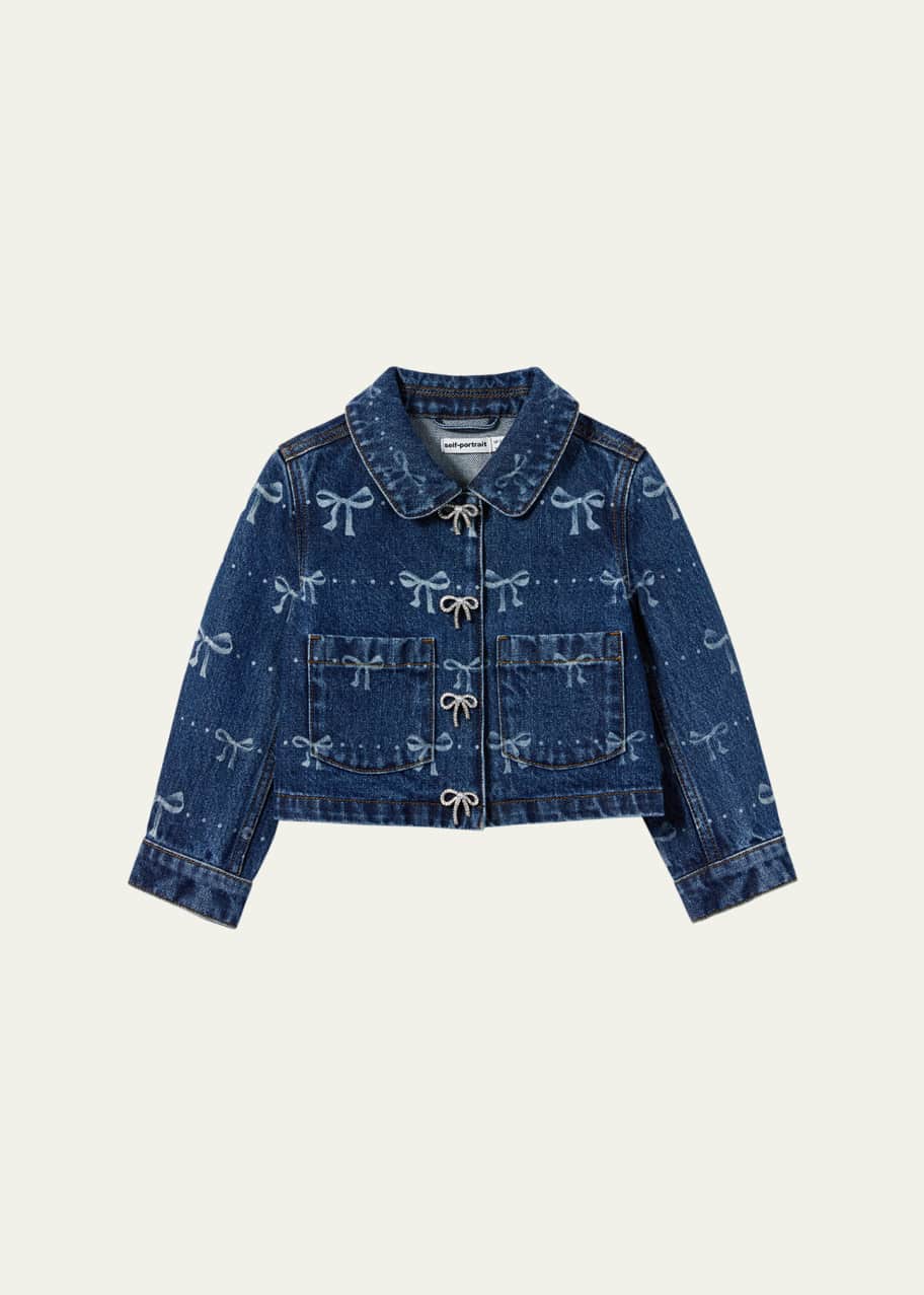 Bow Print Denim Jacket