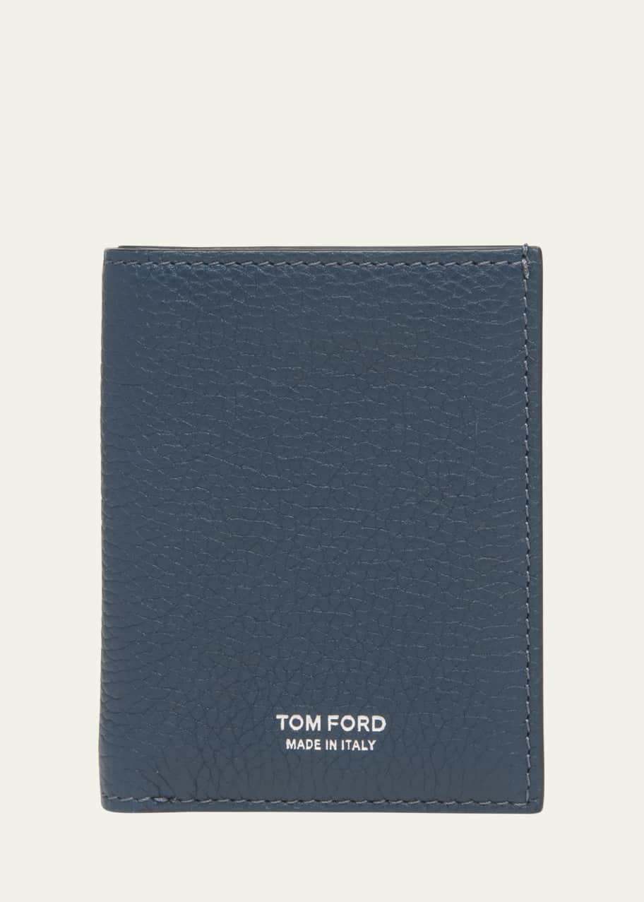 Image 1 of 1: Men's Grained Leather T Line Bifold Card Holder