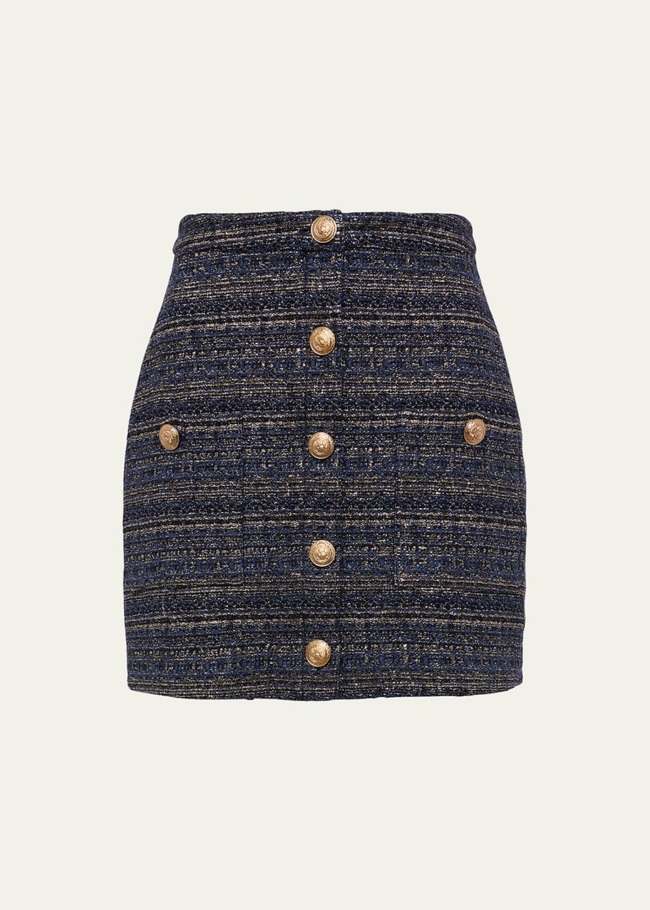 Image 1 of 1: Zander Metallic Tweed Mini Skirt