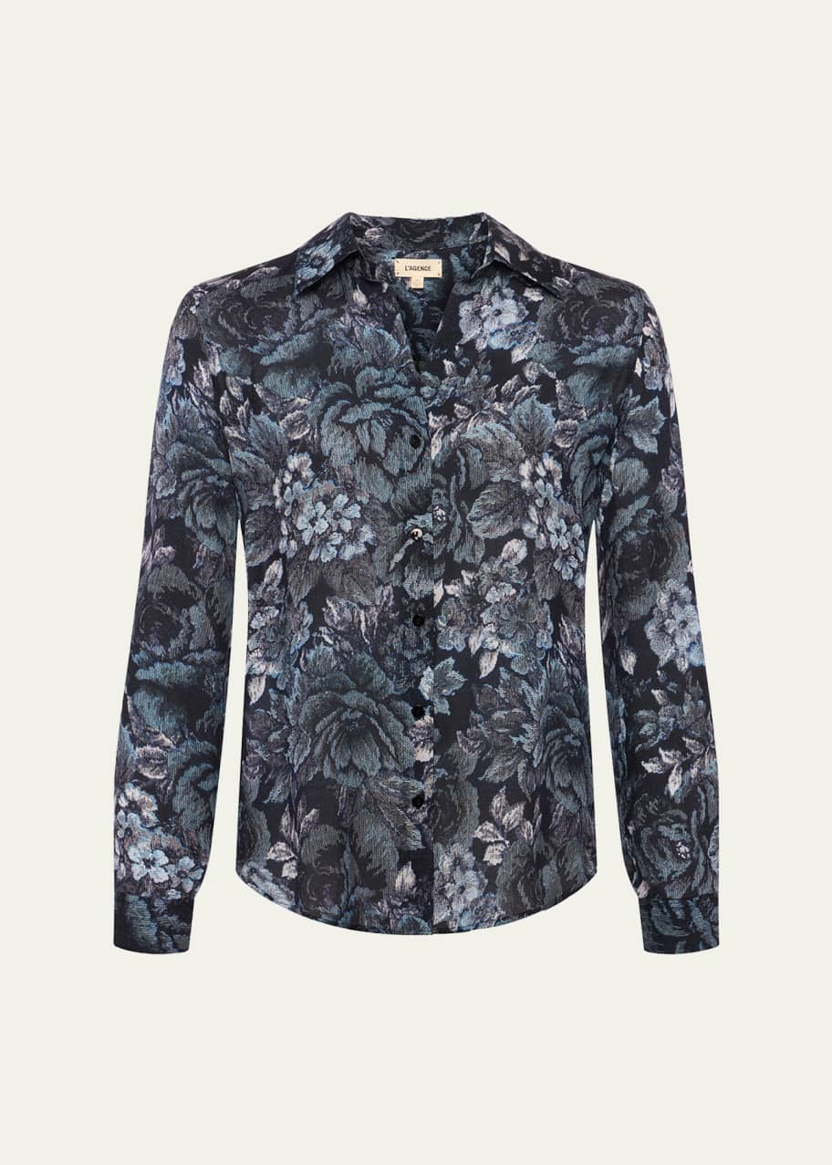 Image 1 of 1: Nina Floral Silk Blouse