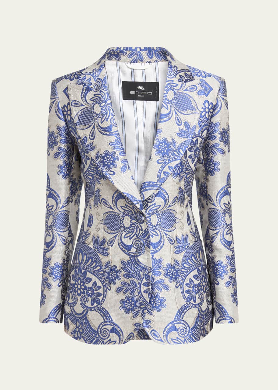 Image 1 of 1: Floral Paisley Jacquard Jacket
