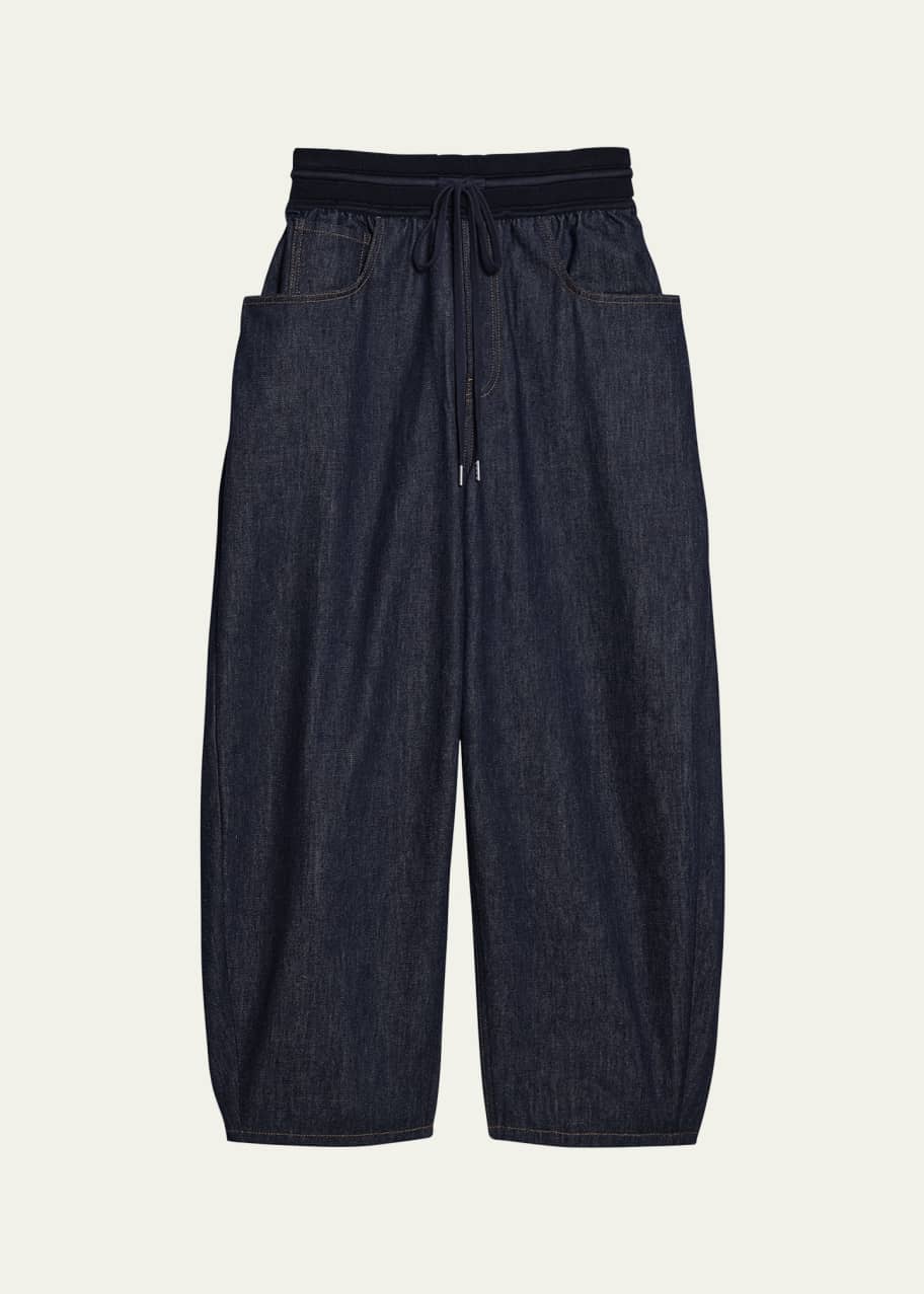 Image 1 of 1: Drawstring Cocoon Jeans