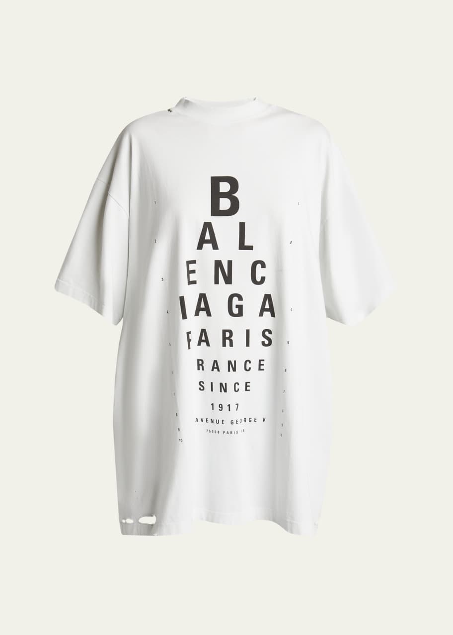 Balenciaga Optical Print Oversized Jersey T-Shirt - Bergdorf Goodman