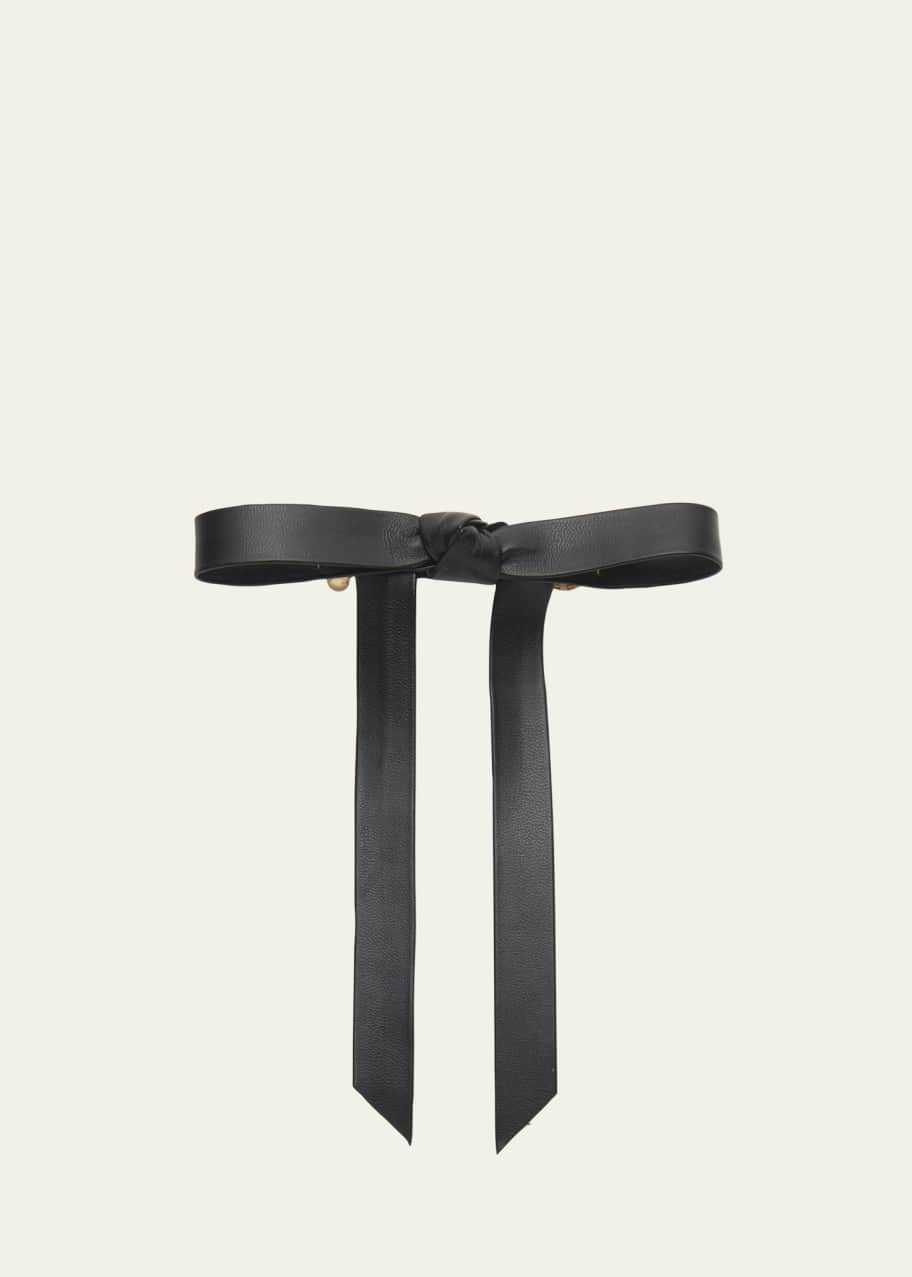 Image 1 of 1: Bardot Bow Faux Leather Barrette