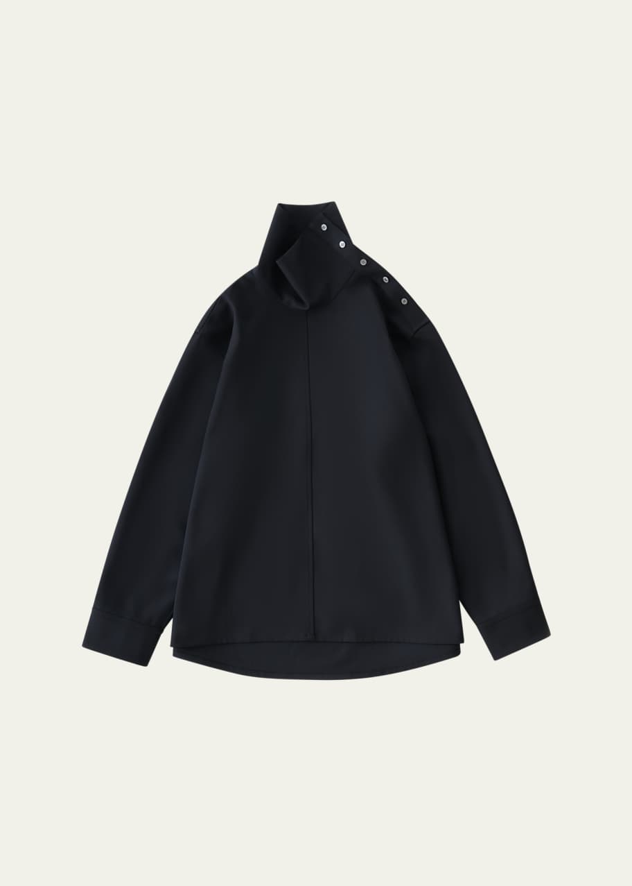 Image 1 of 1: Wist Draped High-Neck Top