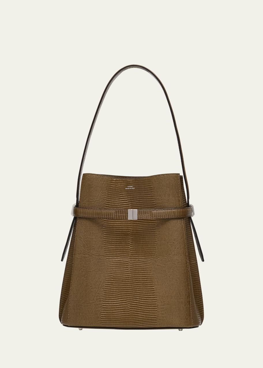 Toteme Belted Lizard-Embossed Leather Bucket Bag - Bergdorf Goodman