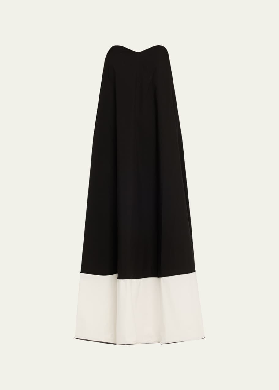 Image 1 of 1: Giulia Two-Tone Strapless Midi Dress