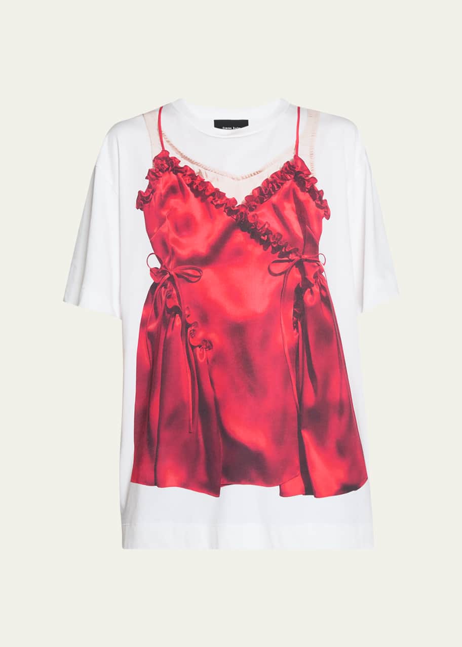 Simone Rocha Negligee Trompe Loeil Print Short Sleeve T