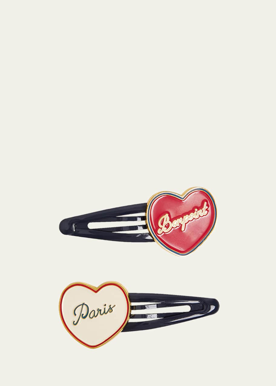 Image 1 of 1: Heart-Shape Hair Clips, Set of 2