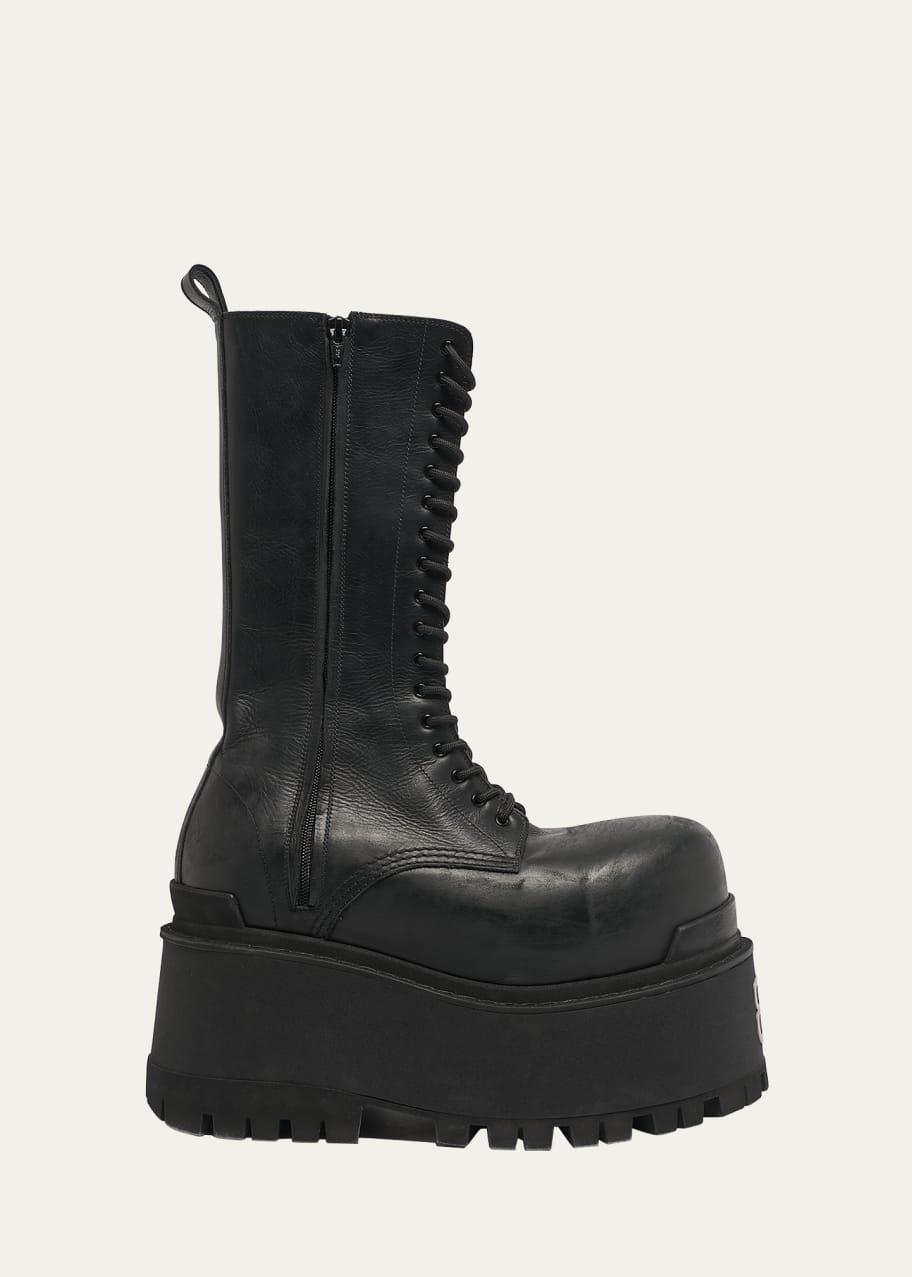 BALENCIAGA ブーツ 27.5〜28.5 Balenciaga Men's Giant Leather Lace-Up Boots - Bergdorf Goodman