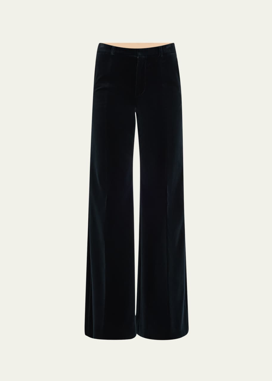 Image 1 of 1: Velvet Wide Leg Trousers