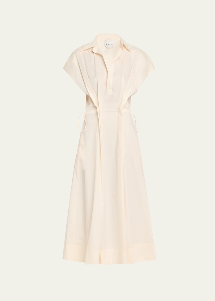 Image 1 of 1: Giulia Pintuck Cotton Dress