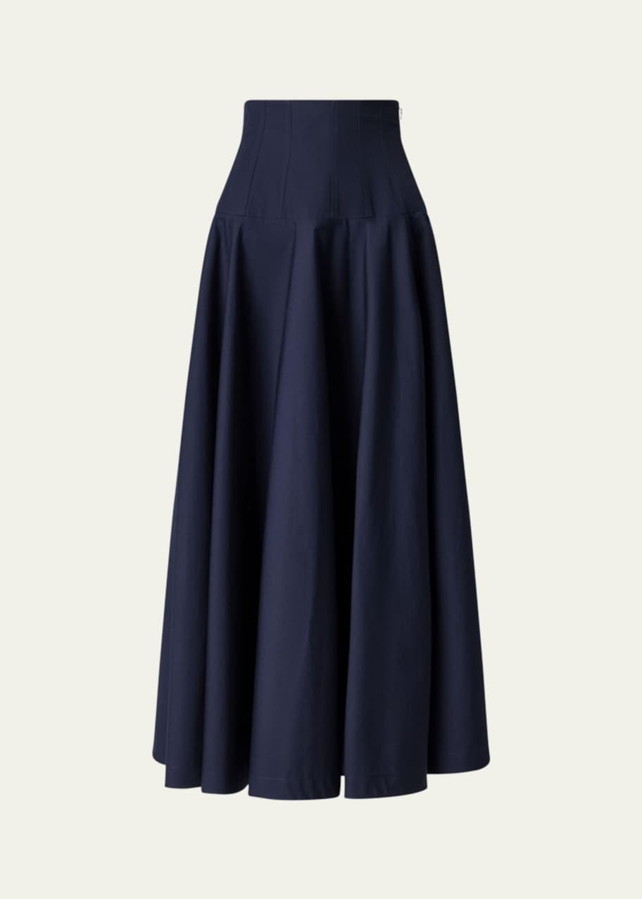 Image 1 of 1: Nell High-Waisted Cotton Maxi Skirt