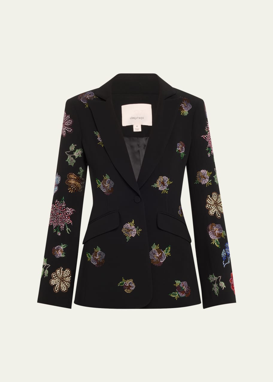 Image 1 of 1: Cheyenne Rhinestone Pansy Garden Blazer