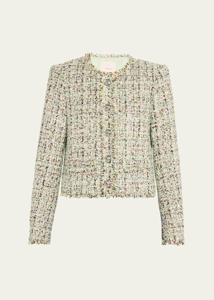Image 1 of 1: Khloe Single-Breasted Bouclé Blazer