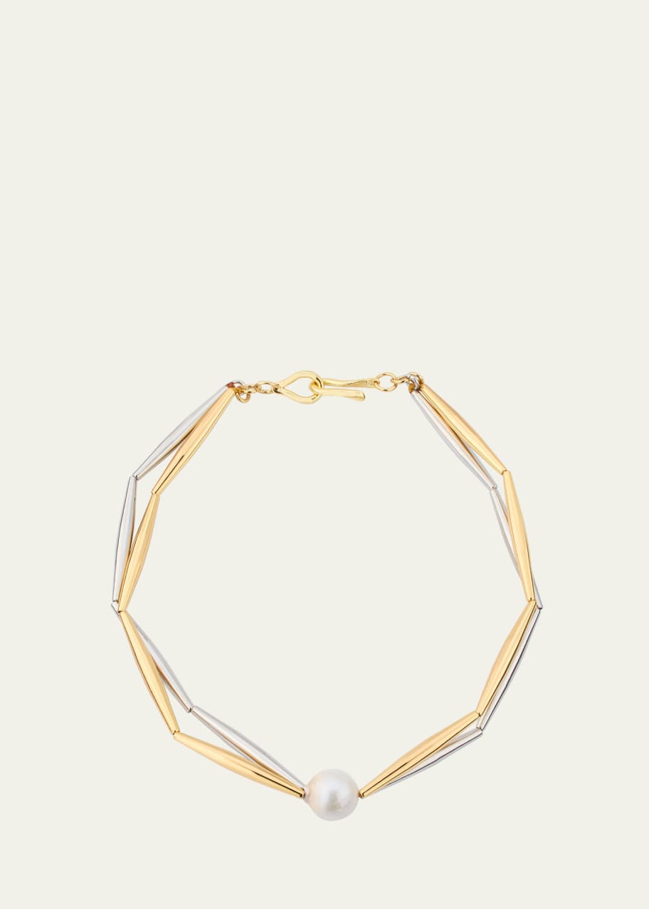 Image 1 of 1: Helia Duo Necklace with Pearl