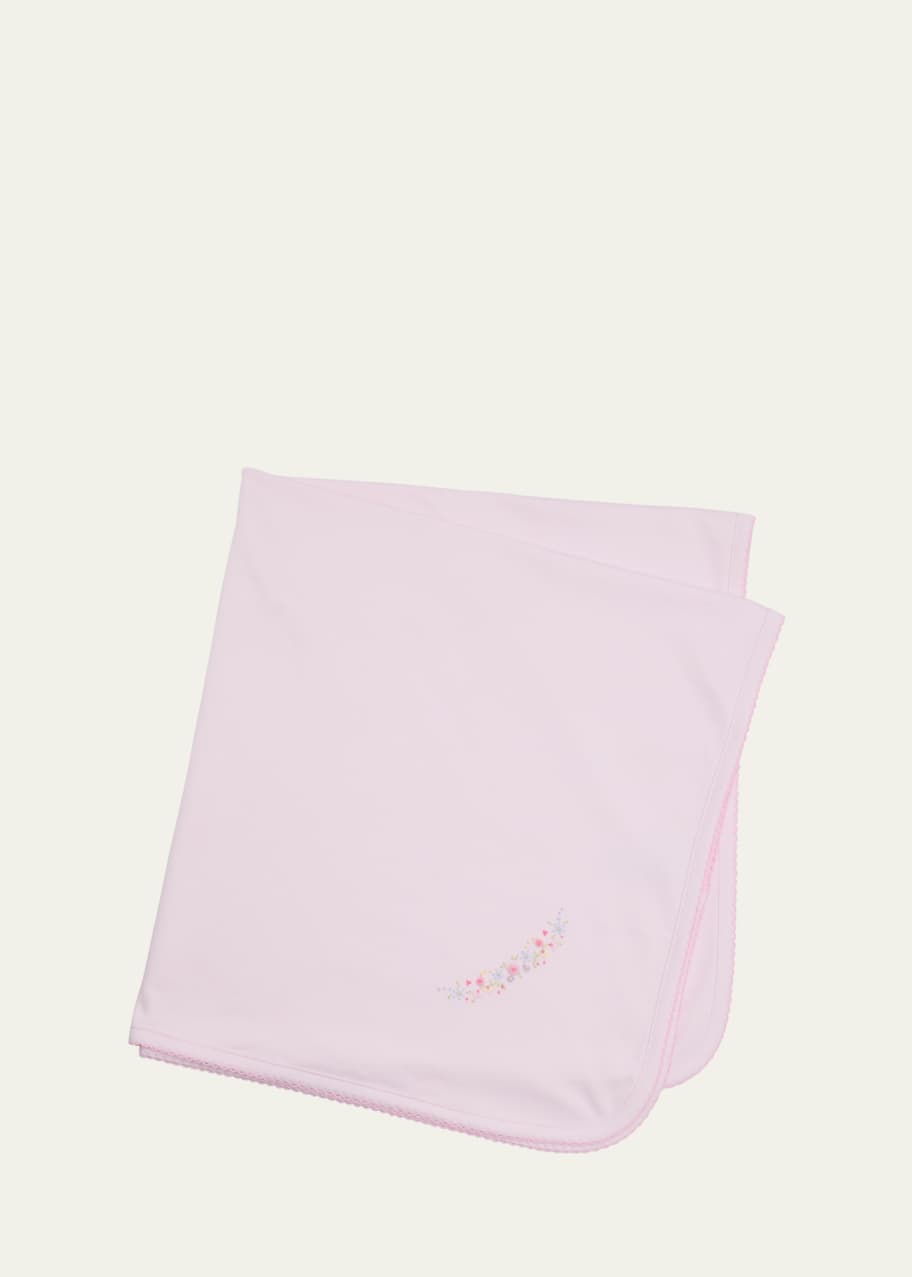 Image 1 of 1: Flowers & Vines Embroidered Blanket
