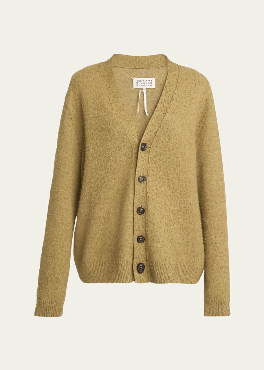 Maison Margiela V-Neck Wool Cardigan - Bergdorf Goodman