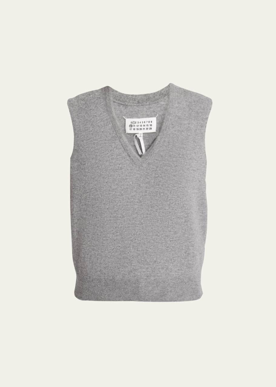 Maison Margiela V-Neck Wool Vest - Bergdorf Goodman