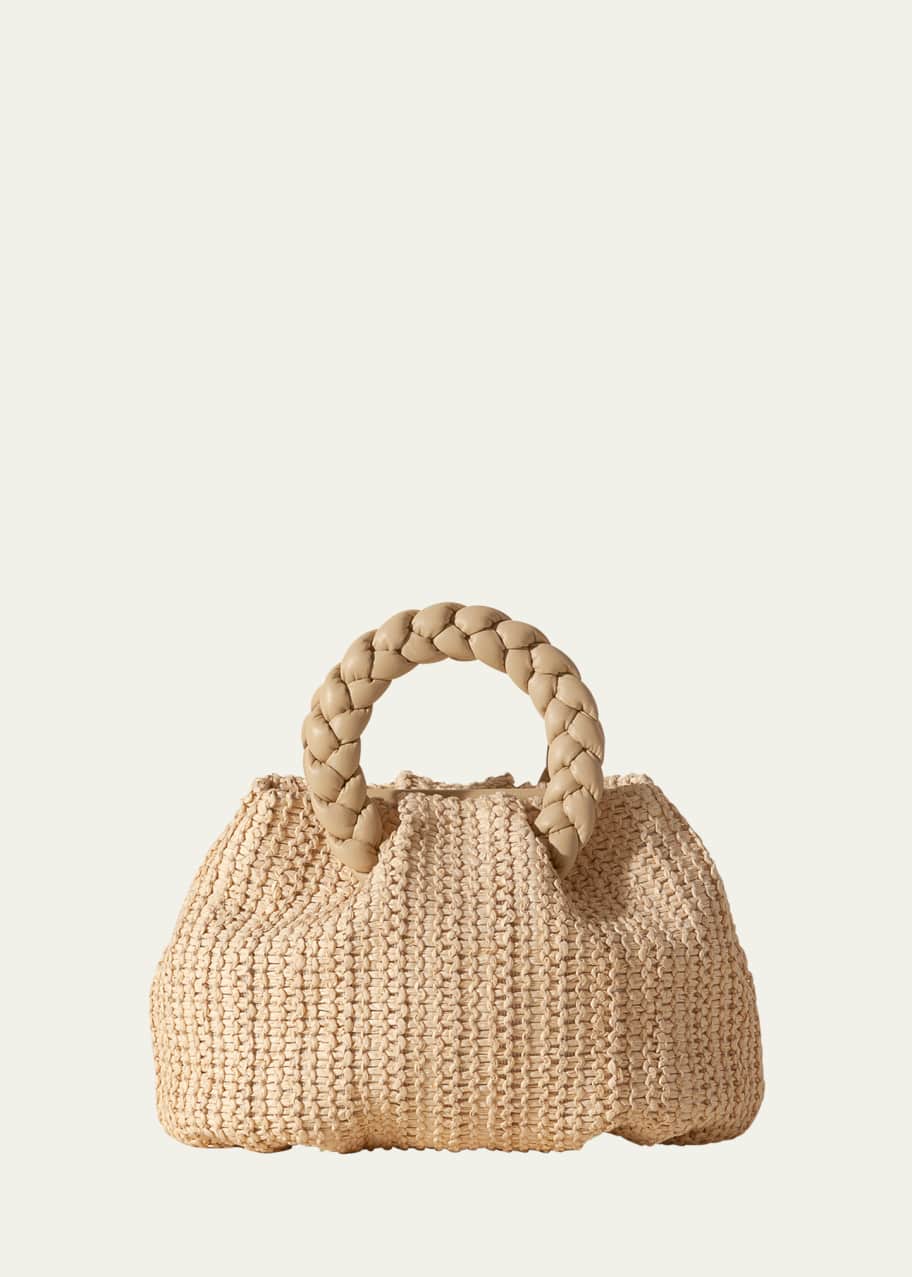 Image 1 of 1: Bombon Medium Braided Raffia Crossbody Bag