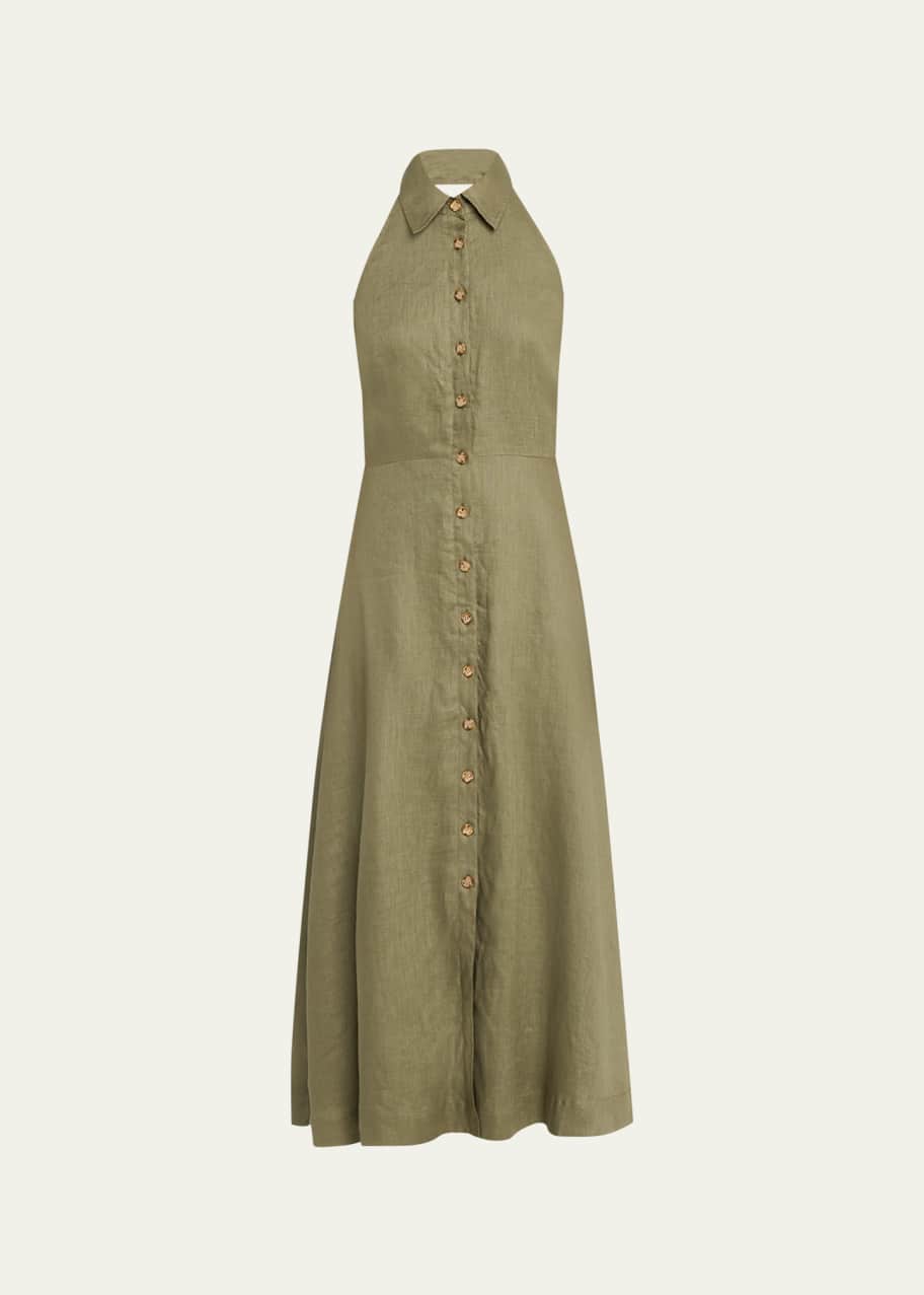Image 1 of 1: Mackey Button-Front A-Line Dress