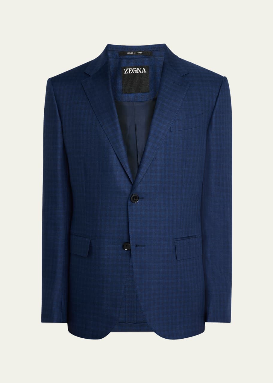 Image 1 of 1: Men's Cashmere-Silk Check Sport Coat