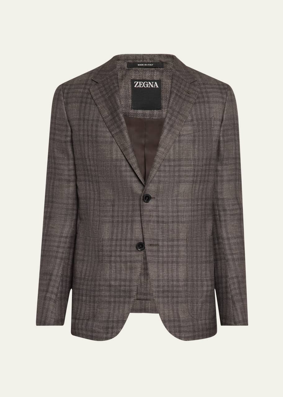Image 1 of 1: Men's Tonal Plaid Sport Coat