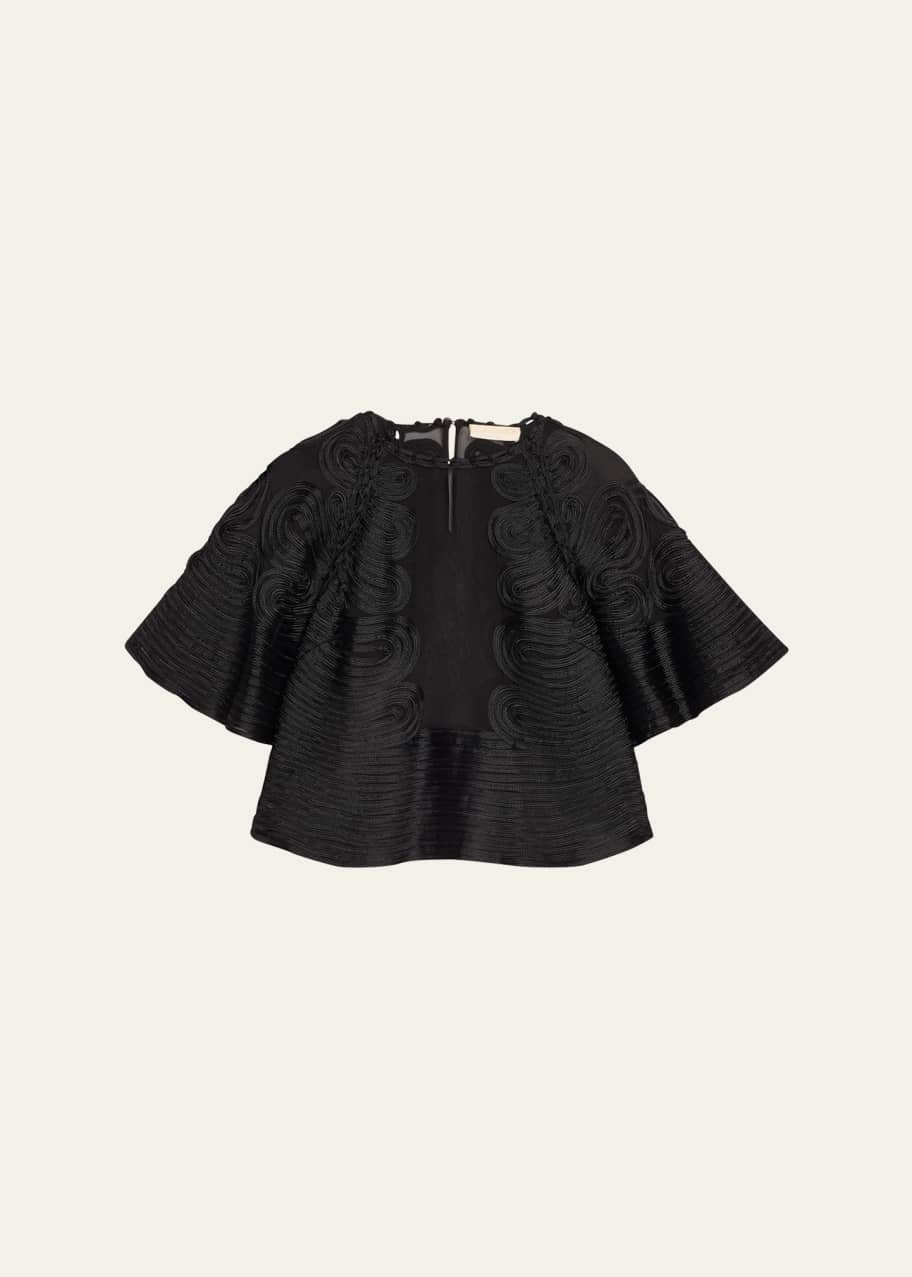 Image 1 of 1: Marlo Textured Silk Blouse