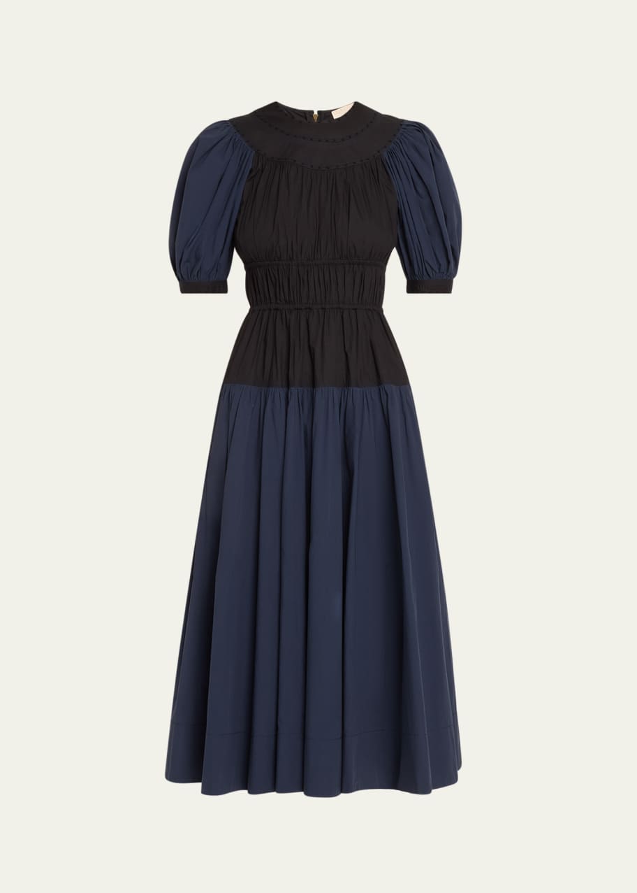 Image 1 of 1: Marte Shirred Midi Dress