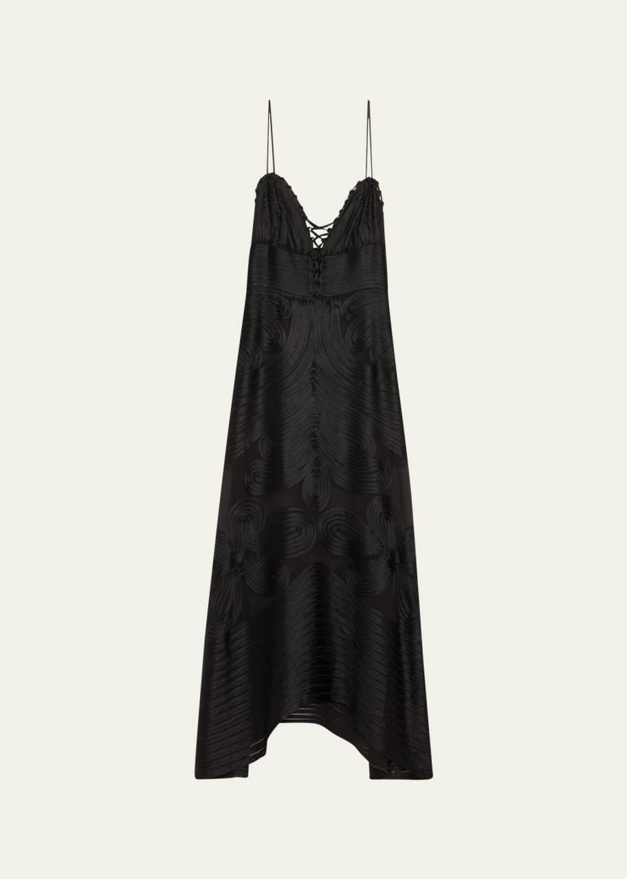 Image 1 of 1: Vesna Embroidered Silk Midi Dress