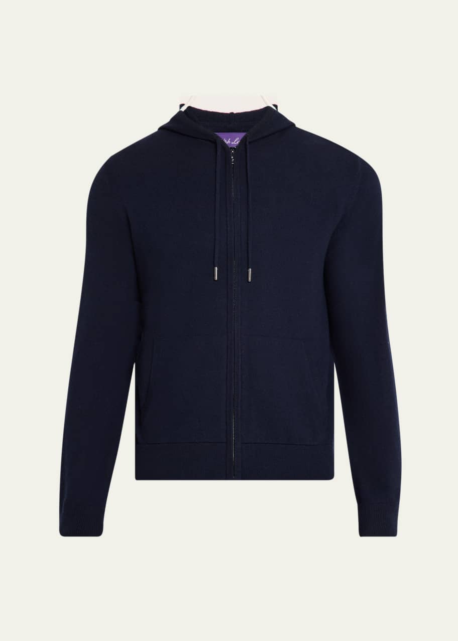 Image 1 of 1: Men's Wool-Cashmere Jersey Spa Hoodie