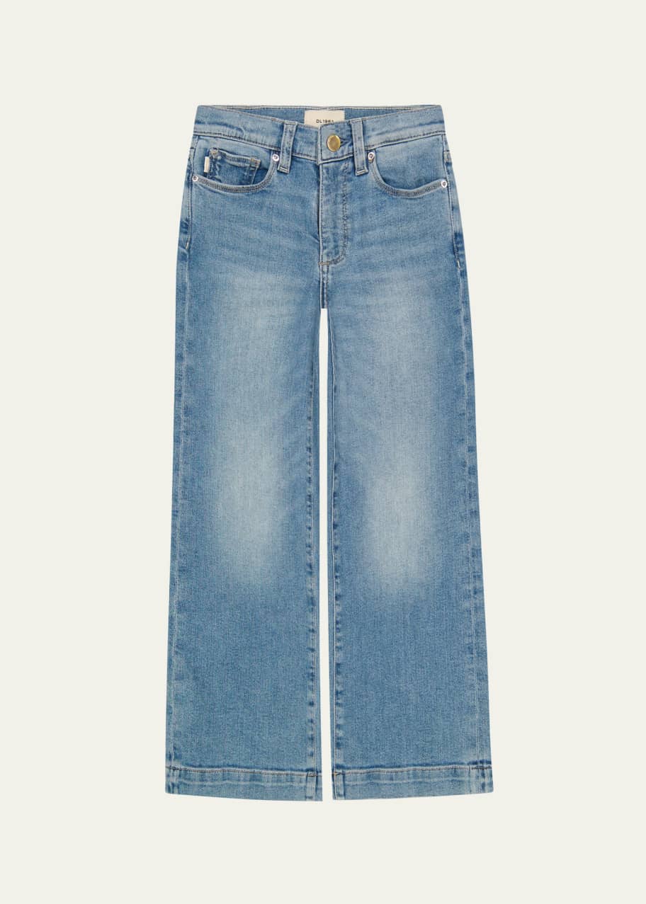 Image 1 of 1: Girl's Lily Wide Leg Jeans, Size 3-6