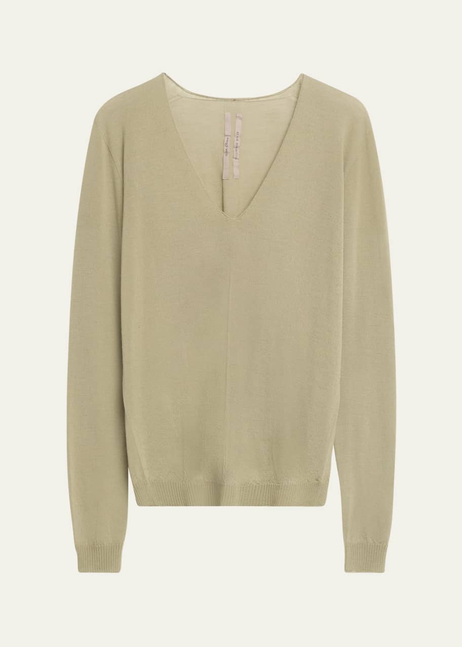 Image 1 of 1: V-Neck Wool Sweater