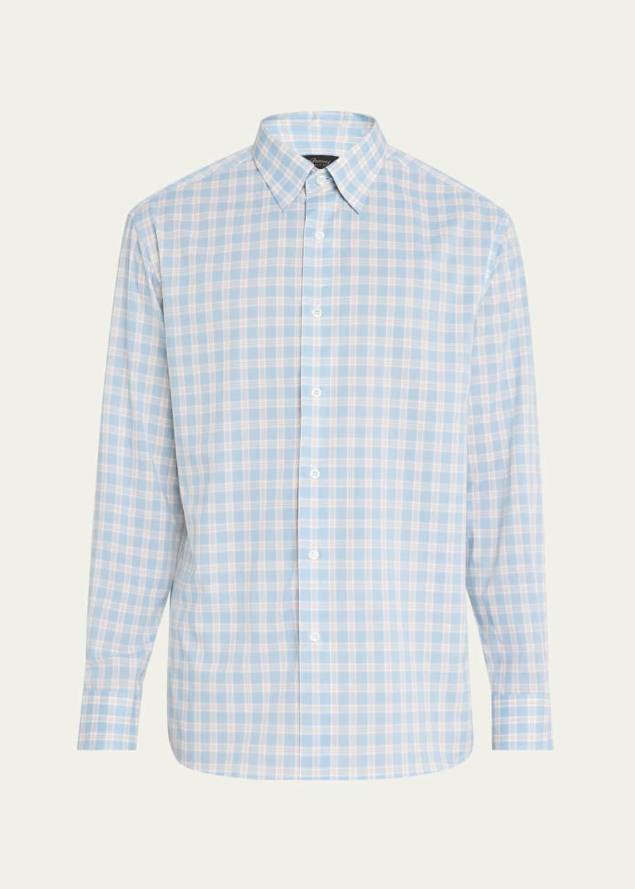 Image 1 of 1: Men's Cotton Plaid Sport Shirt