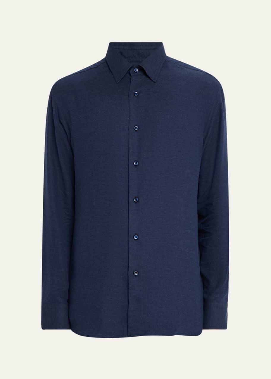 Image 1 of 1: Men's Cotton and Cashmere Sport Shirt