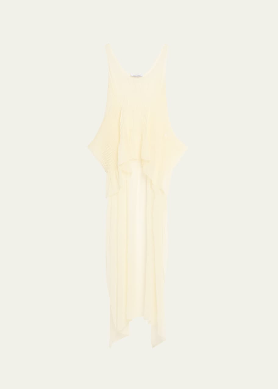 Image 1 of 1: Sheer Pintuck Peplum Tank Top
