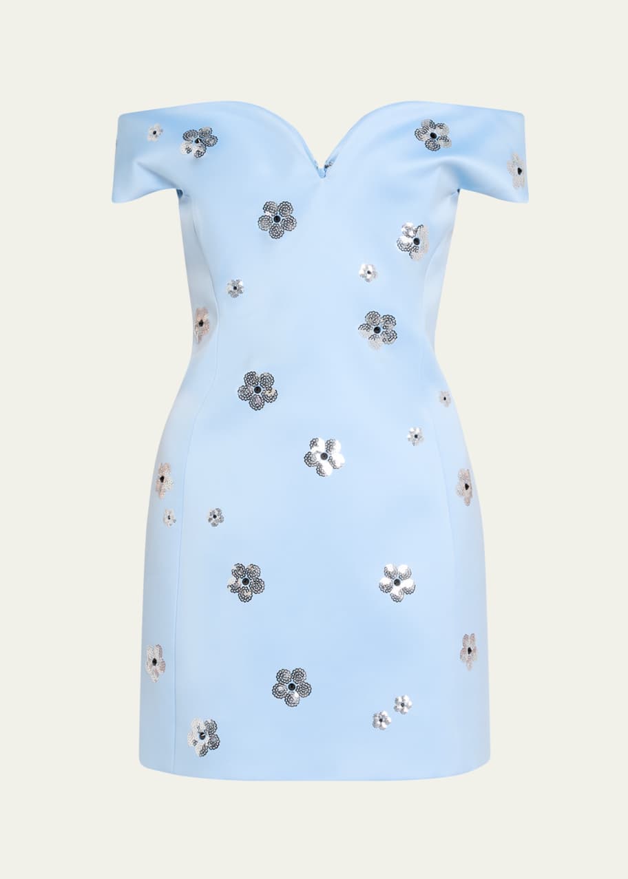 Marc Jacobs Daisy Sequined Off-The-Shoulder Mini Dress - Bergdorf Goodman