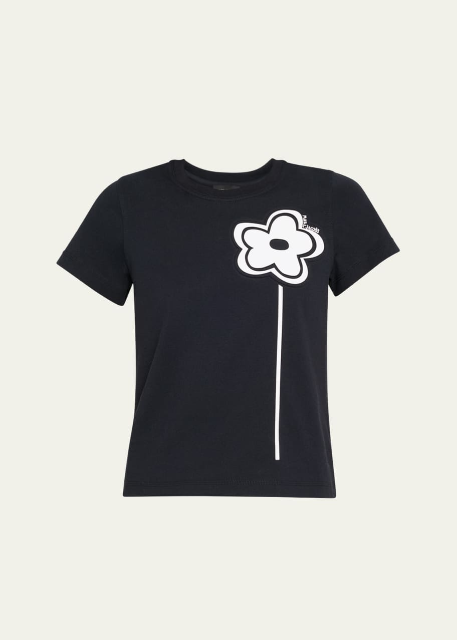 Image 1 of 1: Daisy Print Slim T-Shirt