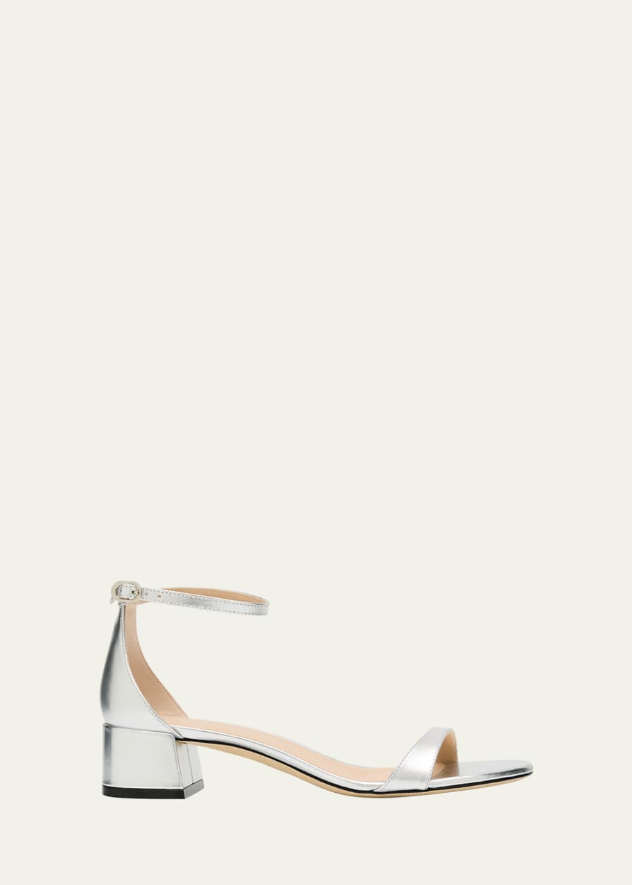 Image 1 of 1: Nudist Metallic Ankle-Strap Sandals