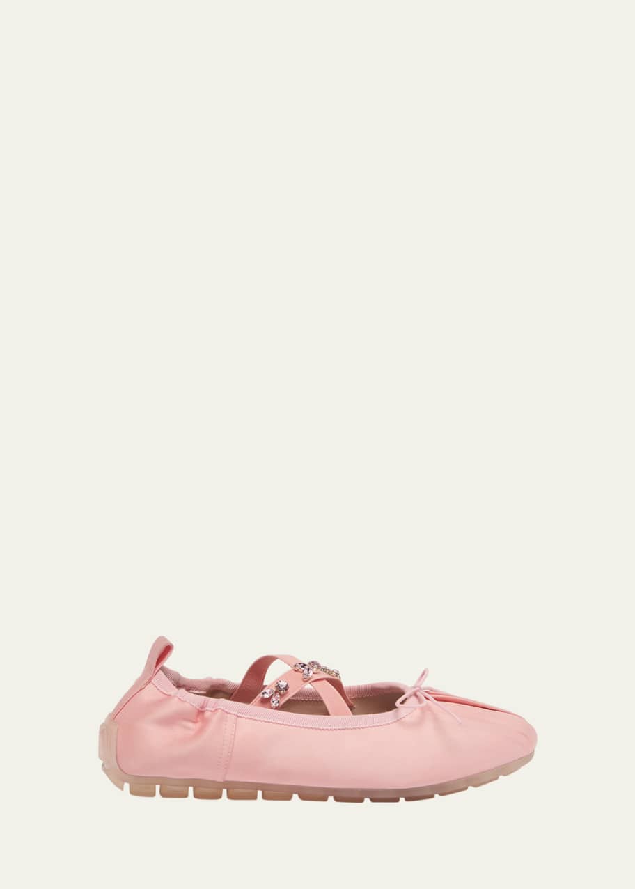 Image 1 of 1: Embellished Grip Ballerina Flats