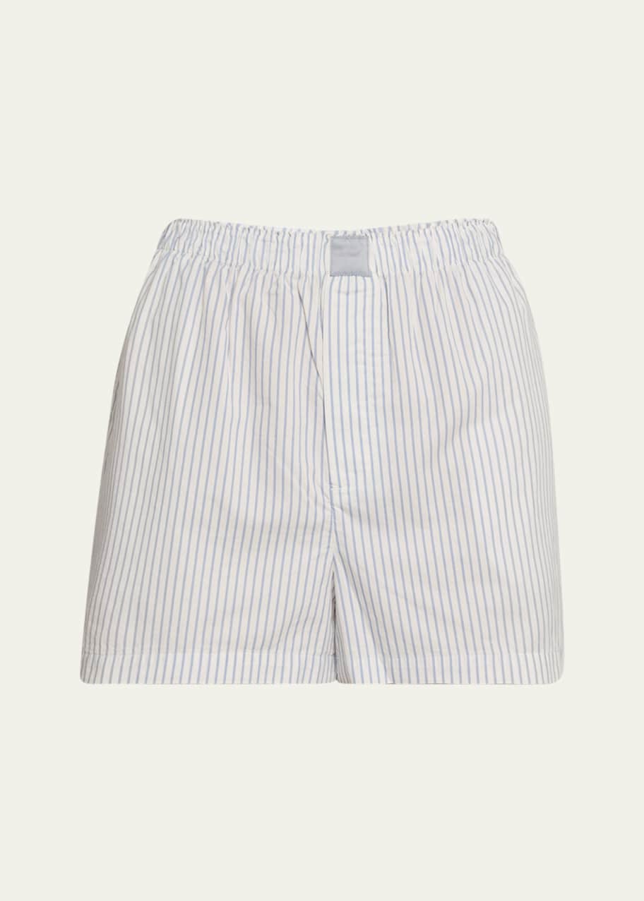 Image 1 of 1: Cotton Poplin Striped Shorts
