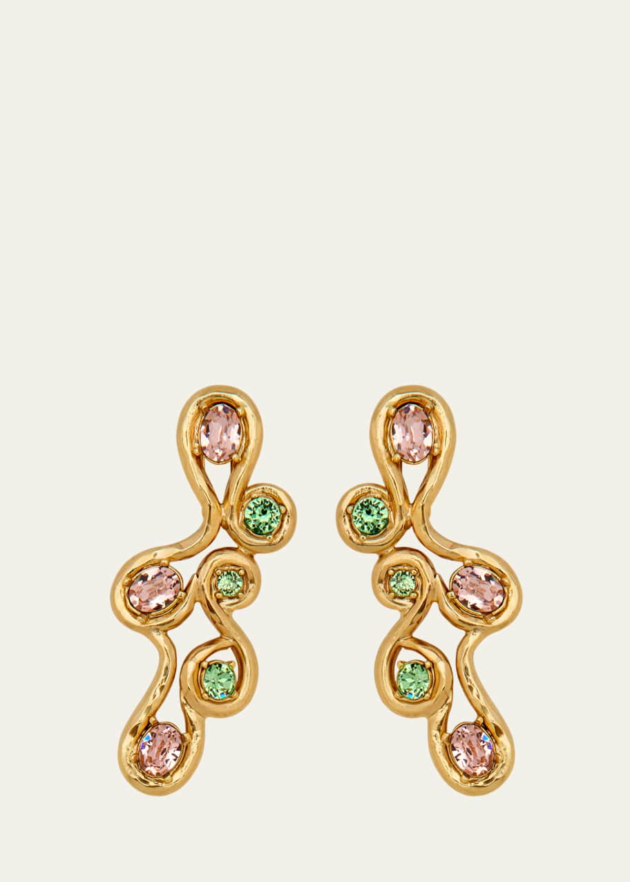 Image 1 of 1: Round Crystal Scrambled Earrings