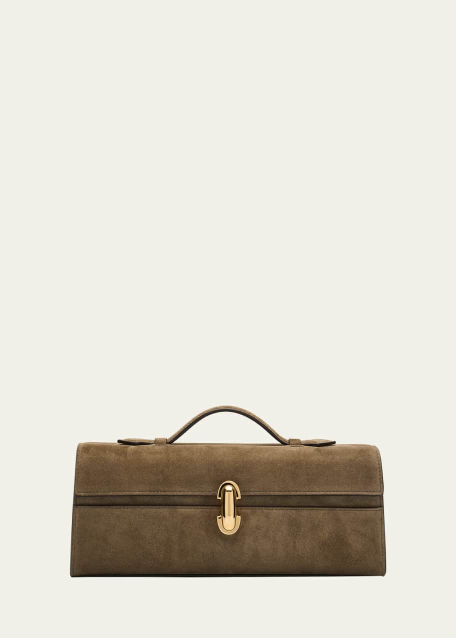 Image 1 of 1: Slim Symmetry Pochette Suede Top-Handle Bag