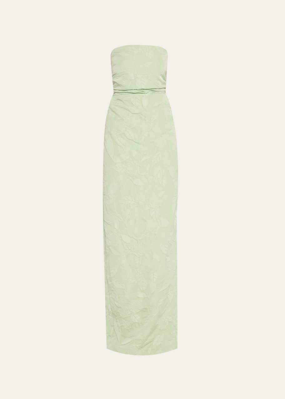 Image 1 of 1: Strapless Embossed Column Gown