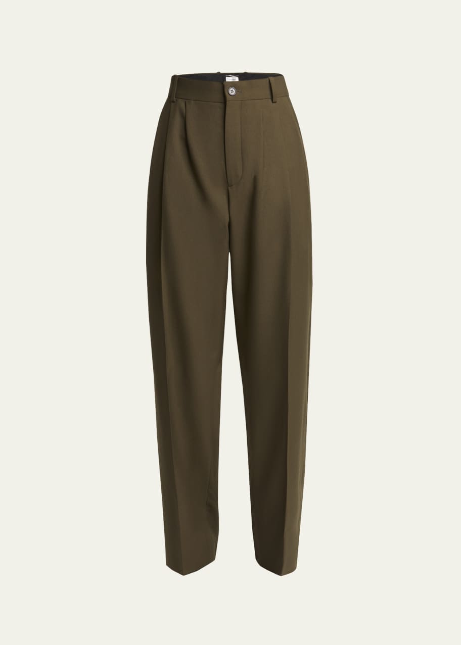 Saint Laurent Men's Double-Pleated Baggy Pants - Bergdorf