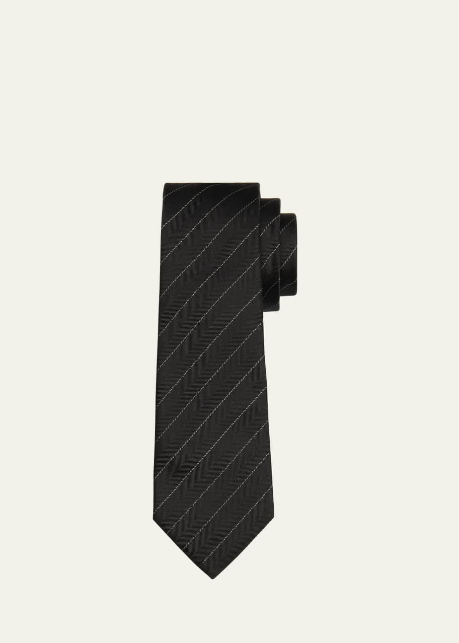Image 1 of 1: Men's Chevron Stripe Silk Tie